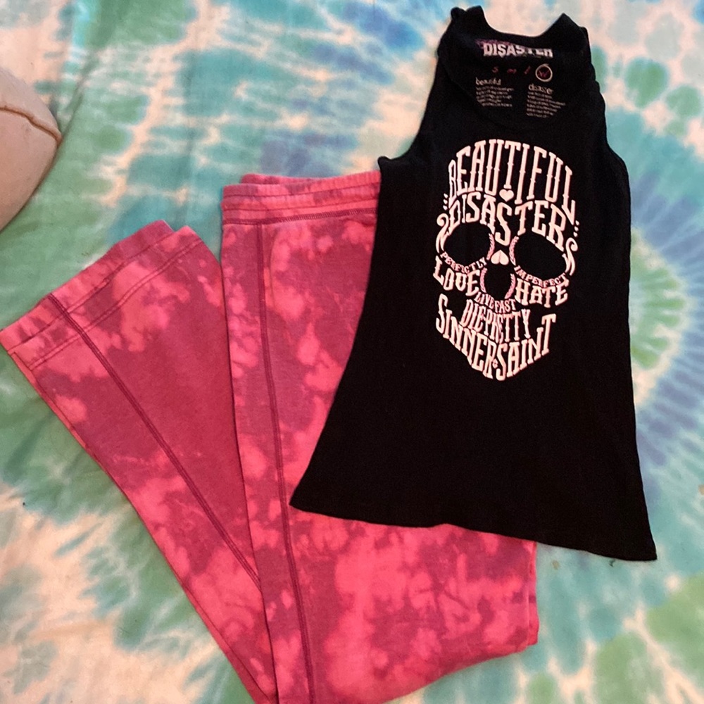 Xxlt reverse die super soft sweat pants and xl skull tank bundle #81